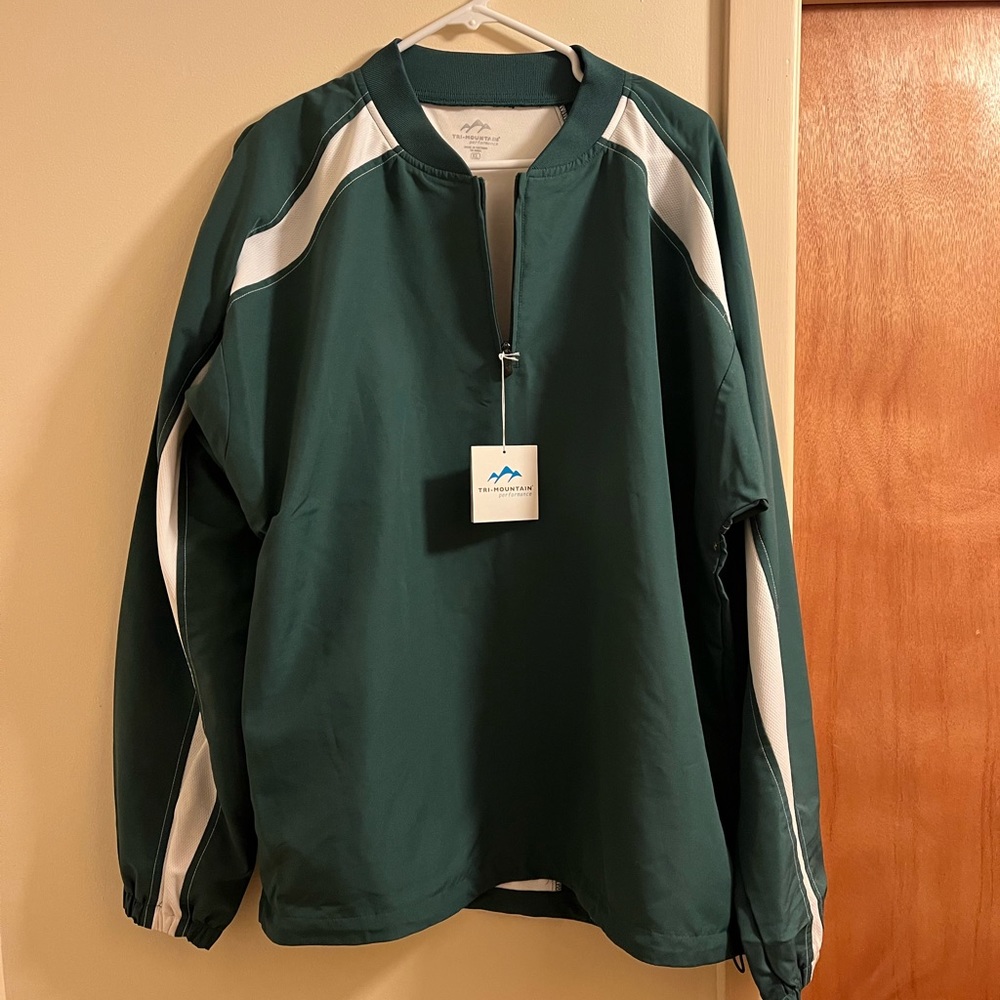 NWT Tri Mountain XL Dark Green LS Mens Pullover